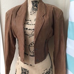 Brown leather jacket women’s S
